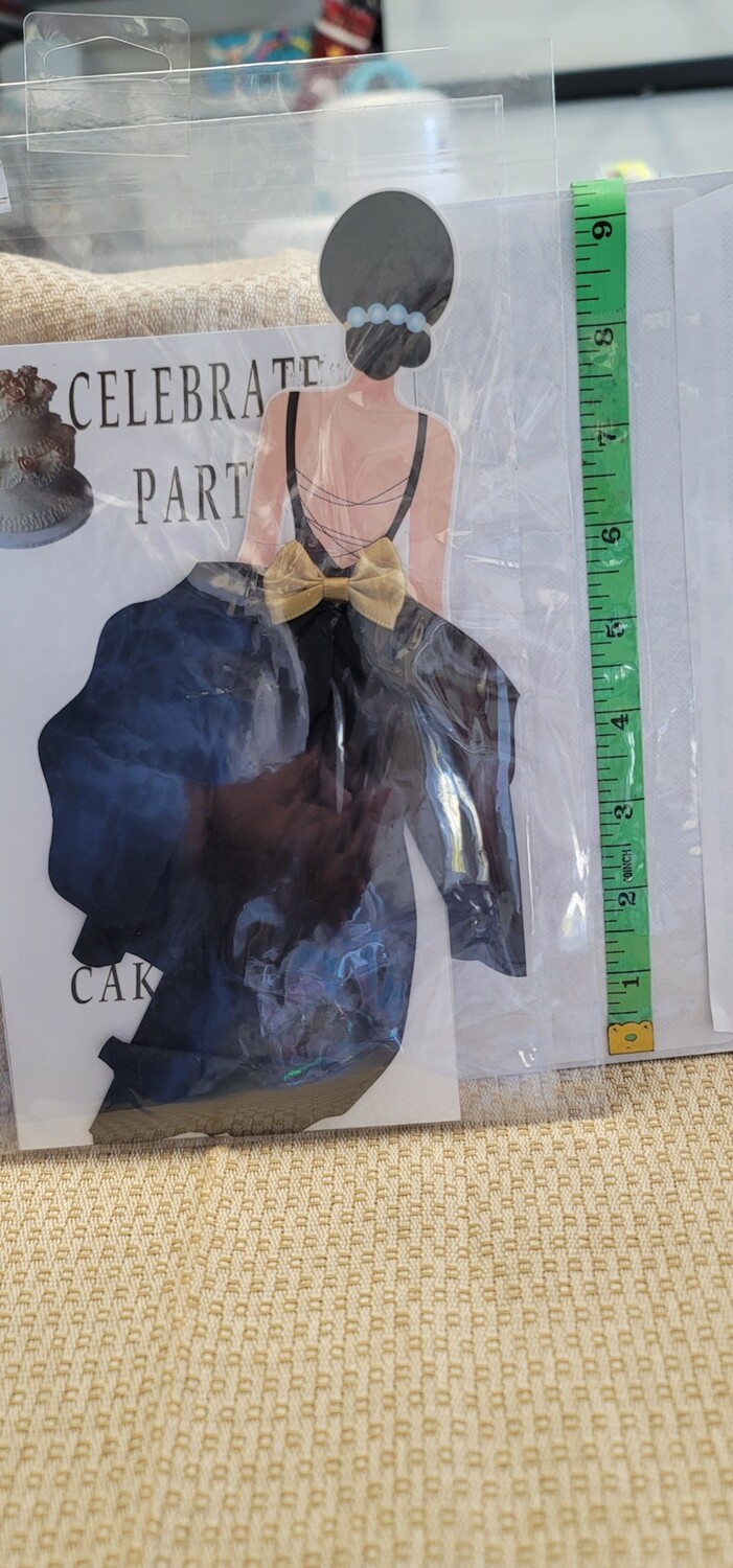 Lady Silhouette Cake Topper- Black
