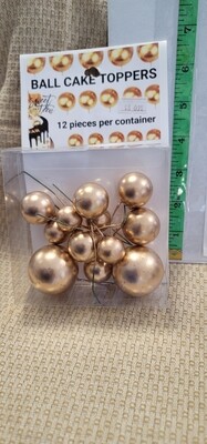 Ball Cake Toppers- Gold