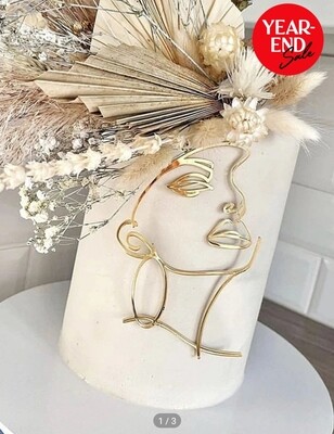 Profile Face Cake Toppers- Frontal in Gold