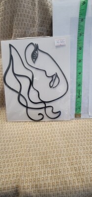 Profile Face Cake Toppers- Curly Hair in black