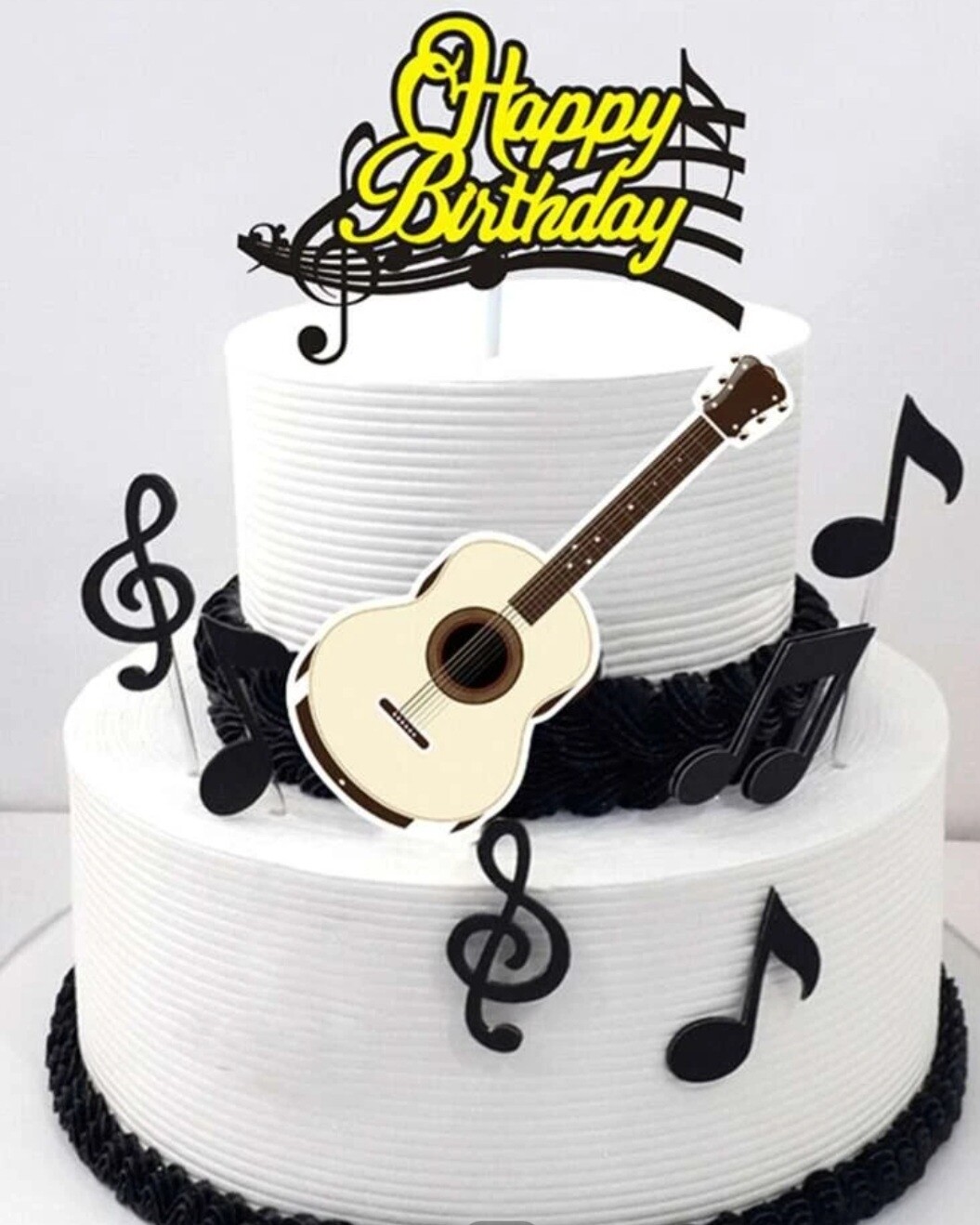 Happy Birthday Musica Themed Cake Topper