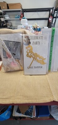 Happy Birthday Cake Topper package w/ balloons  unicorn themed