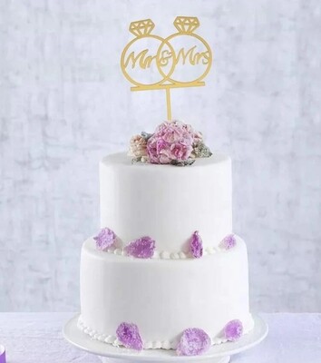 Double Gold Rings Wedding Topper
