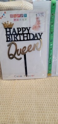 Happy Birthday Queen Cake Topper
