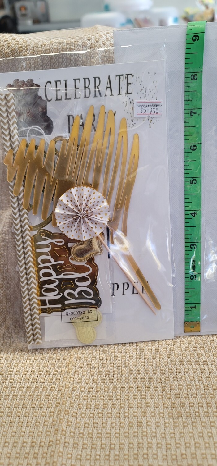 Happy Birthday Banner w/ heart Topper pkg- scribble font