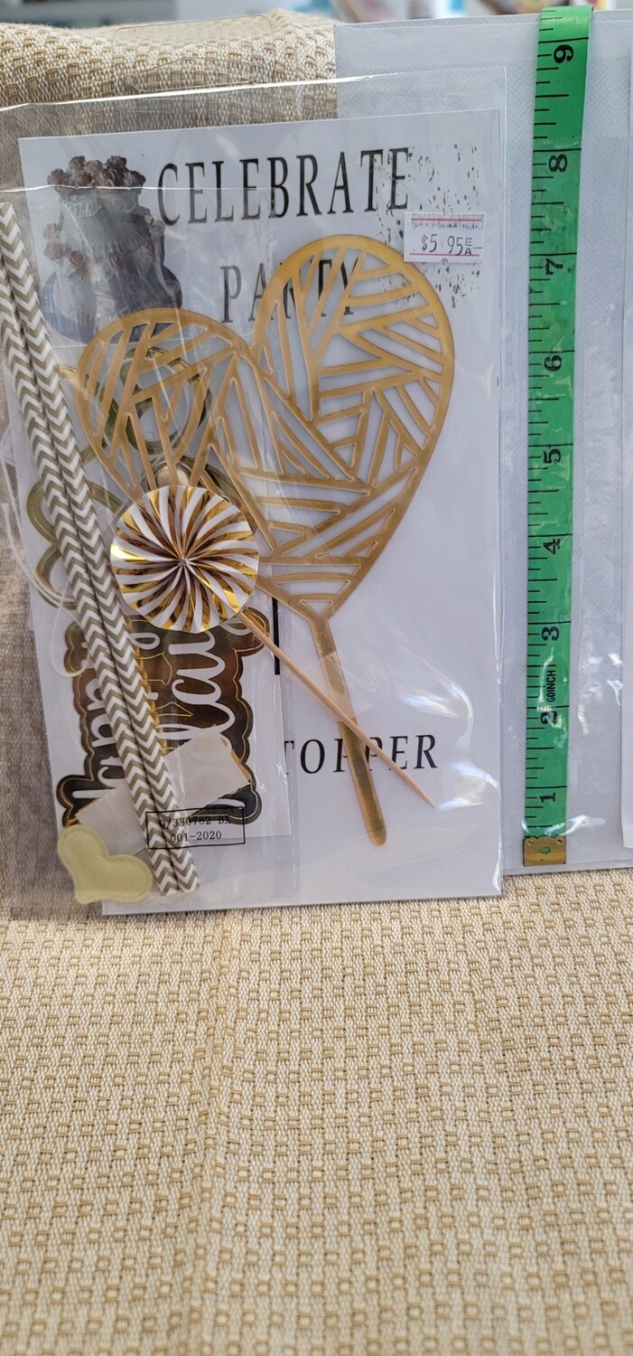 Happy Birthday Banner topper w/ geo heart pkg