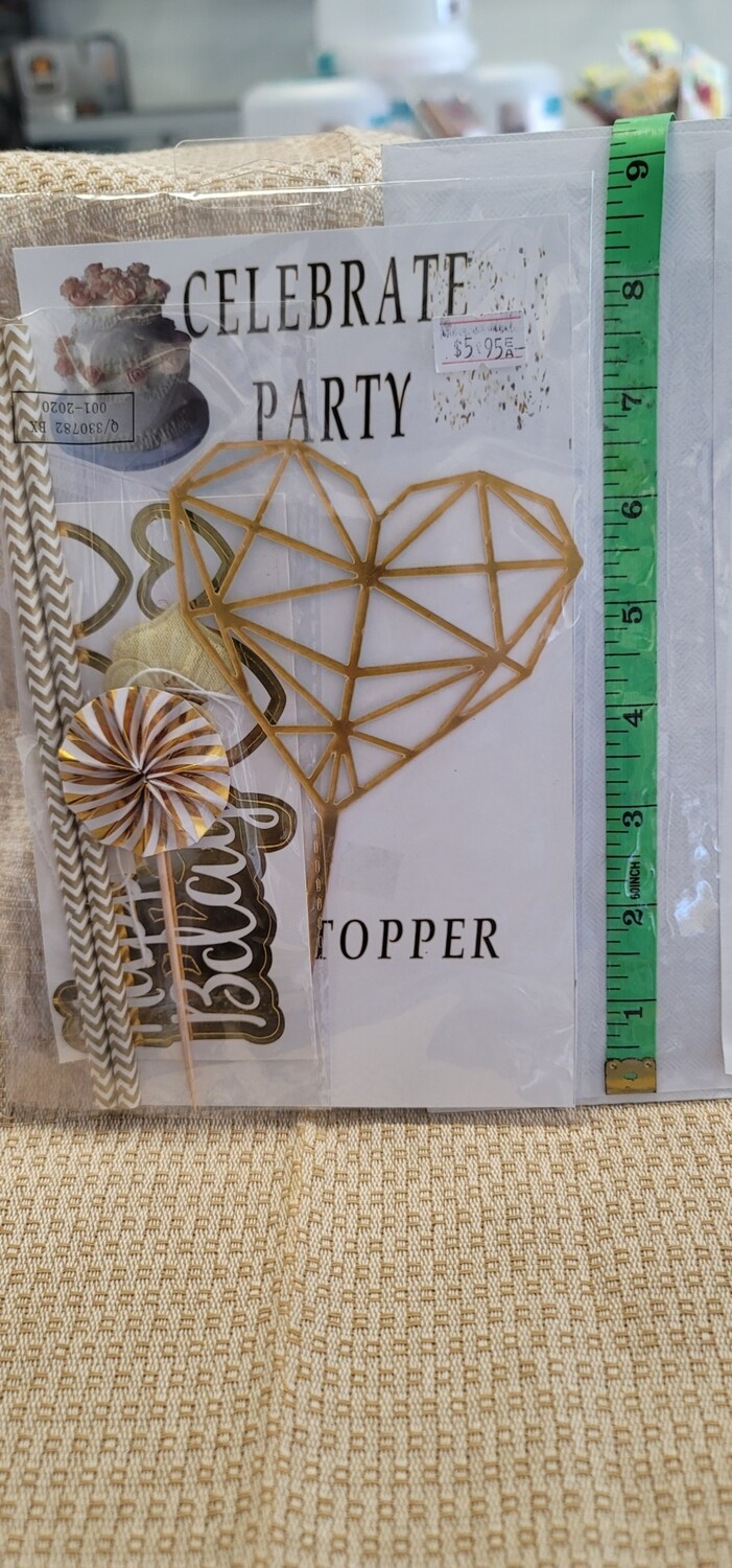 Happy Birthday Banner w/ diamond cut heart pkg