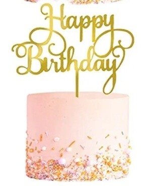 Happy Birthday Cake Topper - Script font