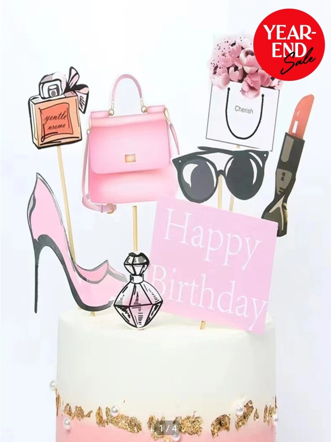 Make Up Push out Cake Topper package