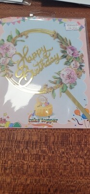 Carnation Floral Happy Birthday Topper