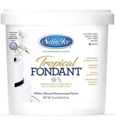 Satin Ice Tropical Fondant 2lb container- white