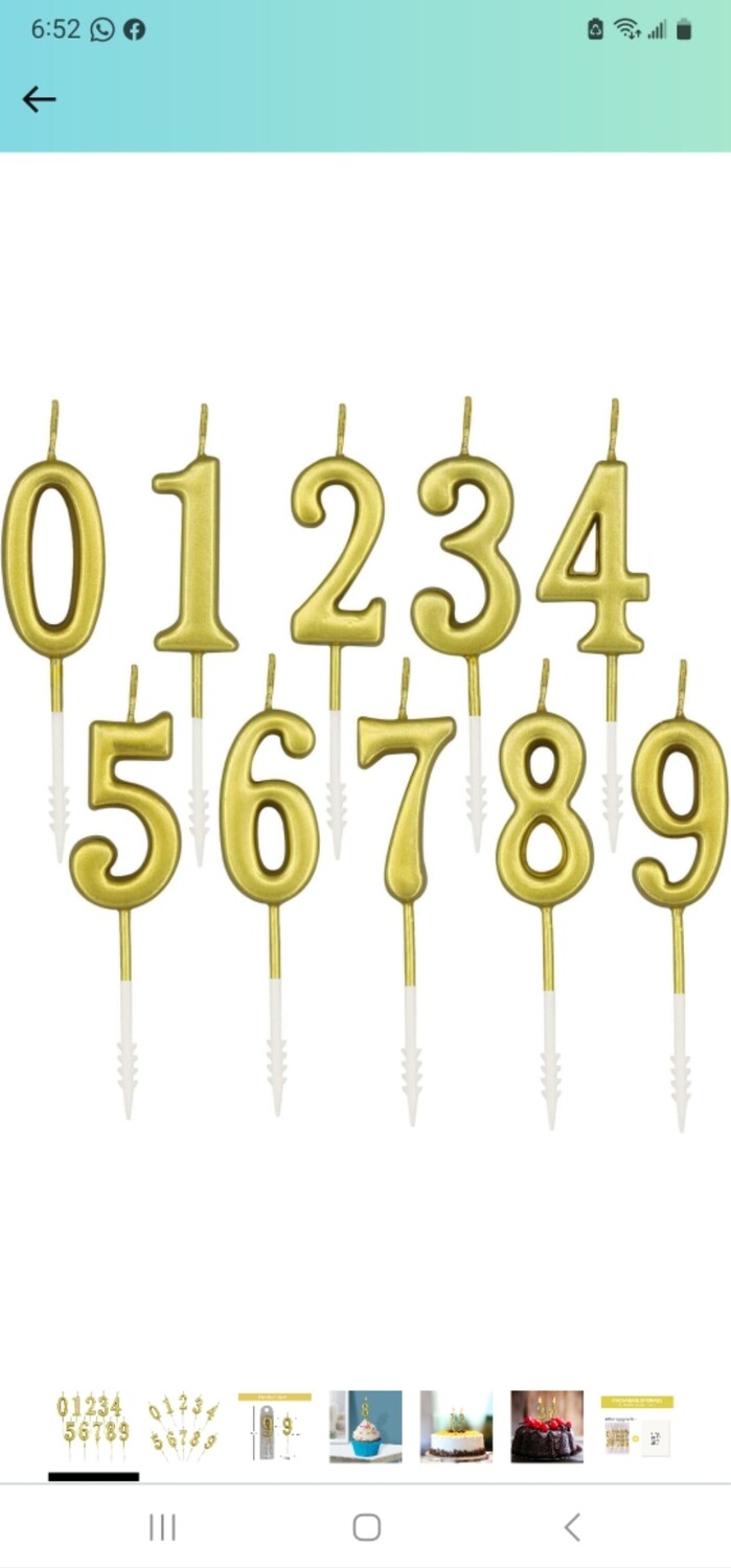1.77&quot; Gold Numerical Candles #1