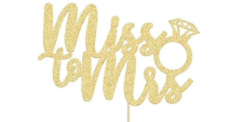 Bridal Showee Cake Toppers- Gold