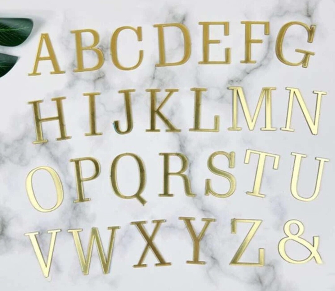Letter Cake Toppers- Gold style #2