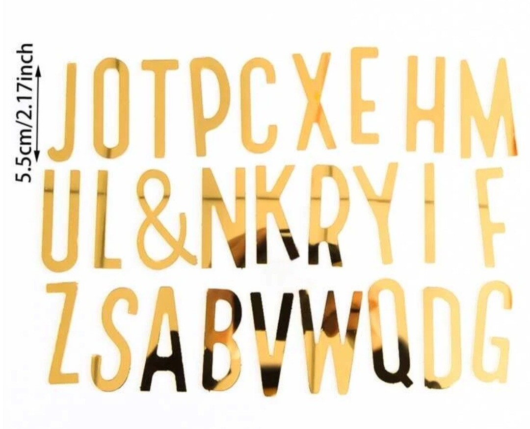 Letters Cake toppers- Gold