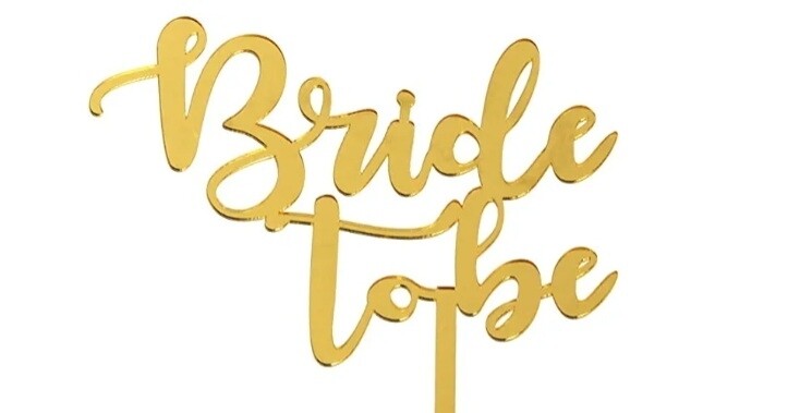Bridal Shower Cake Toppers- Gold