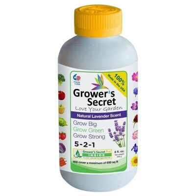 Grower&#39;s Secret Grow Big 5-2-1 Concentrate Natural Lavender Scent Organic Gardening Plant Food
