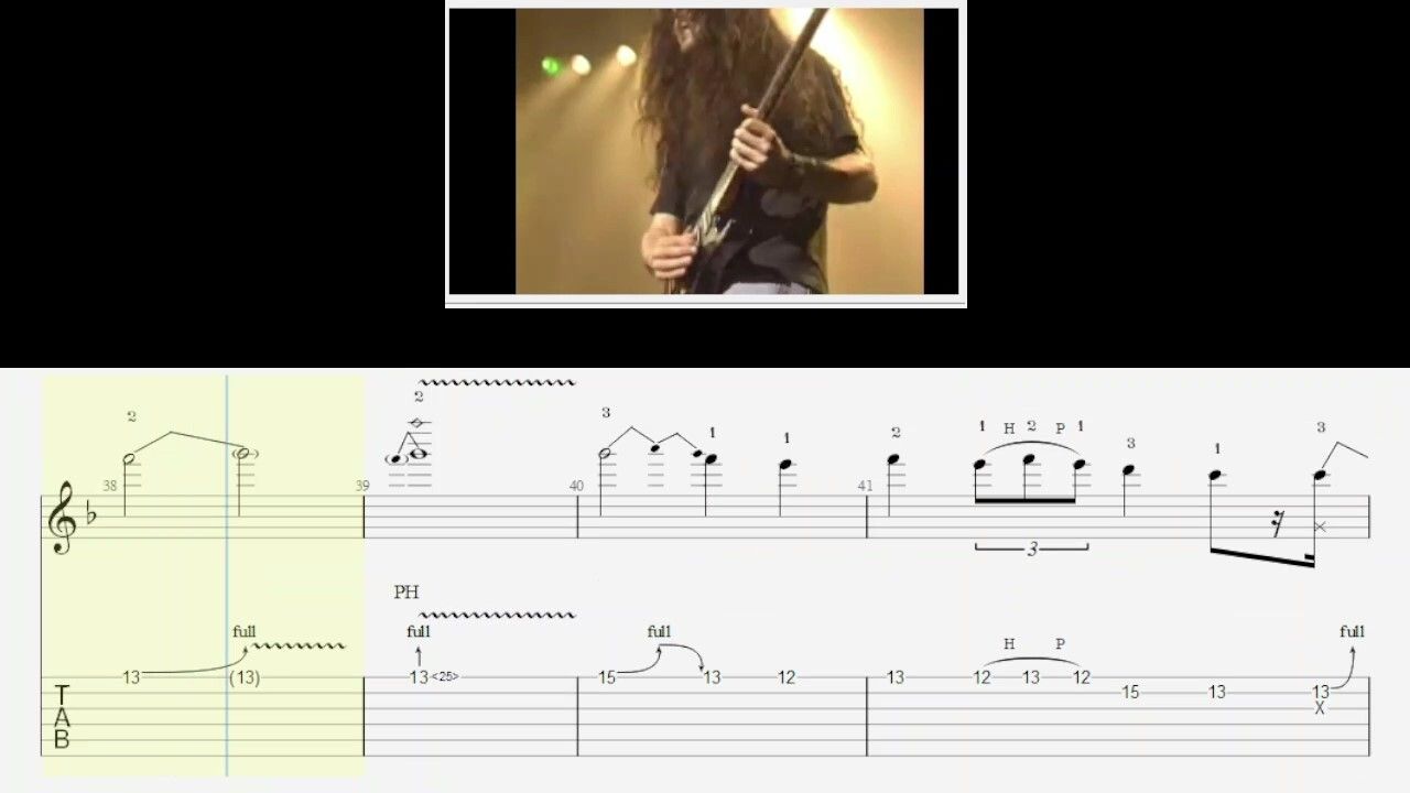 scrolling TAB - &quot;Edge of Thorns&quot; - SAVATAGE - Alex Skolnick guitar solo - Japan Live &#39;94