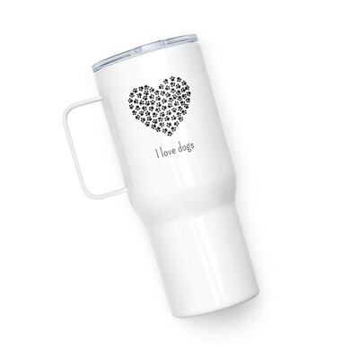 Reisebecher mit Henkel Motiv &quot;I love dogs&quot;