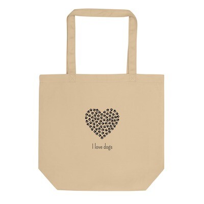 Tasche, Shopper aus Bio-Baumwolle &quot;I love dogs&quot;