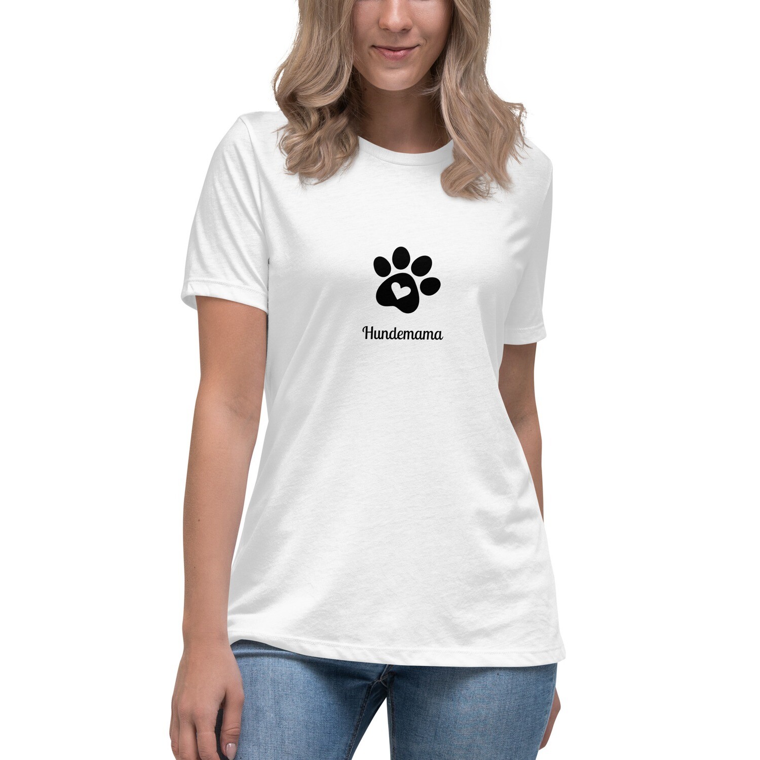 Relaxed T-Shirt "Hundemama", schwarz