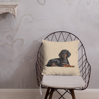 Premium Kissen Dackel, beige, 
verschiedene Größen