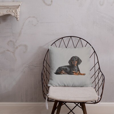 Premium Kissen &quot;Dackel&quot;, grau
