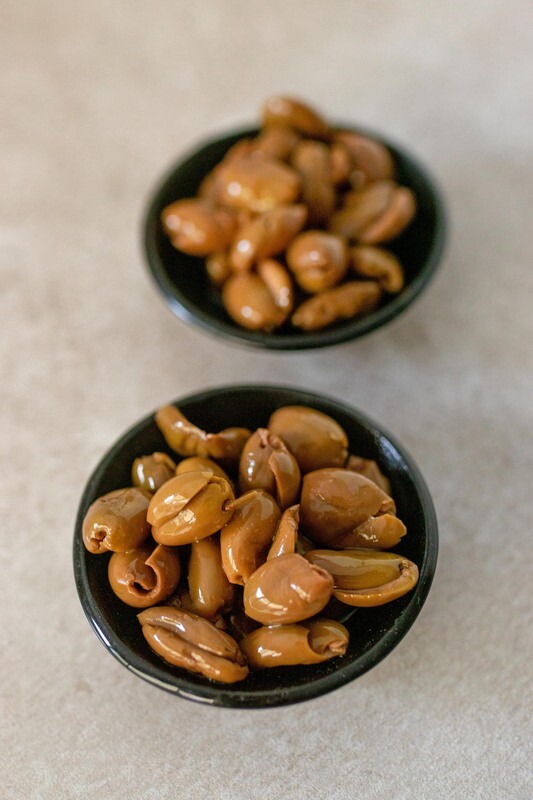 Olive schiacciate sott’olio