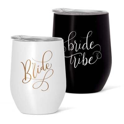 16 oz. Bride Tribe Stainless Steel Wine & Coffee Tumbler (Black)