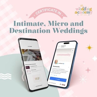 Certificate in Intimate, Micro and Destination Weddings
