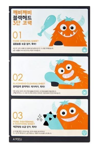 Apieu - Goblin Blackhead 3-Step Nose Pack
