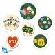 BT21 Badges Green Planet (6pcs)