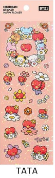 BT21 minini Hologram Sticker Happy Flower, Versionen: Tata
