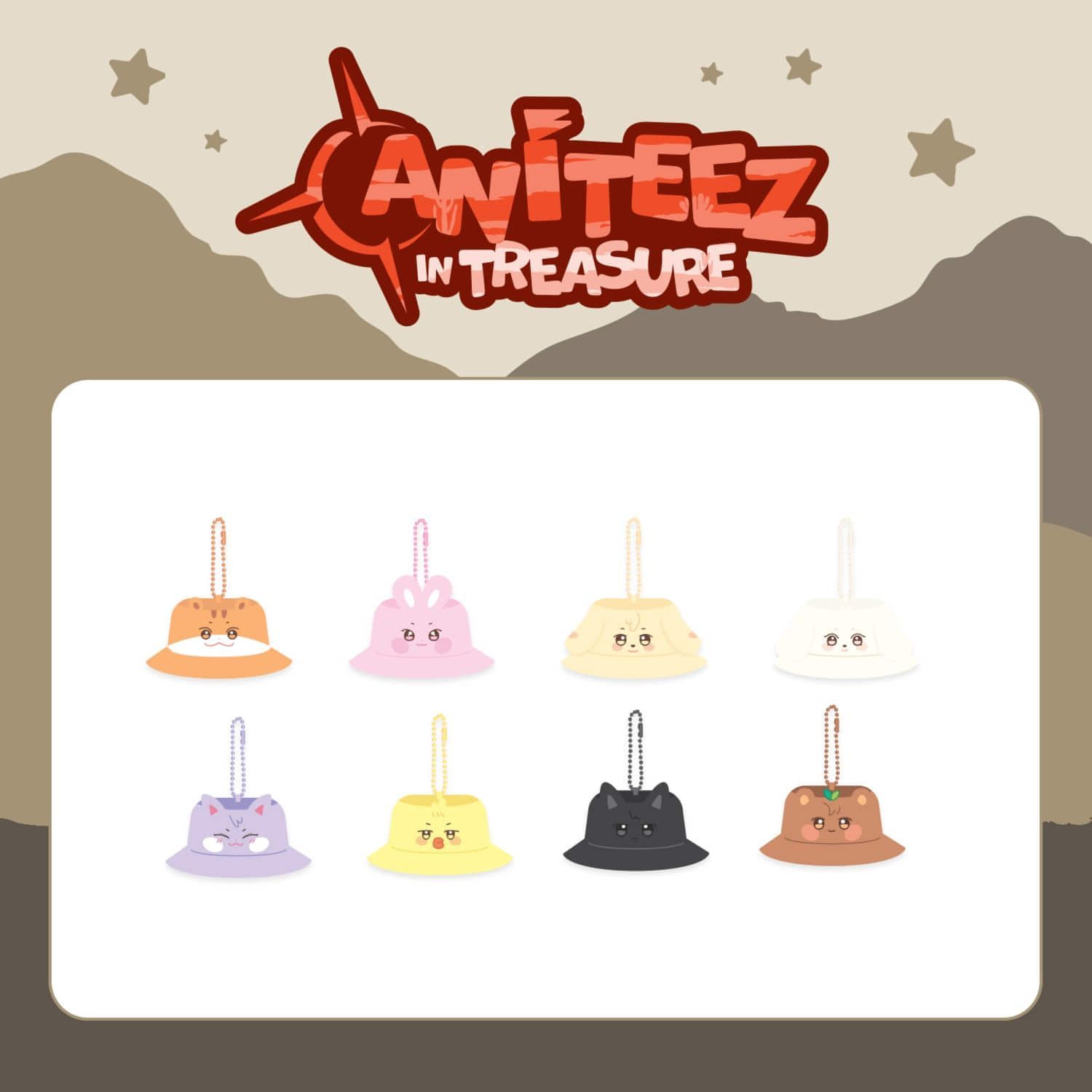 ATEEZ x ANITEEZ [Aniteez in Treasure] - Bucket Hat Keyring