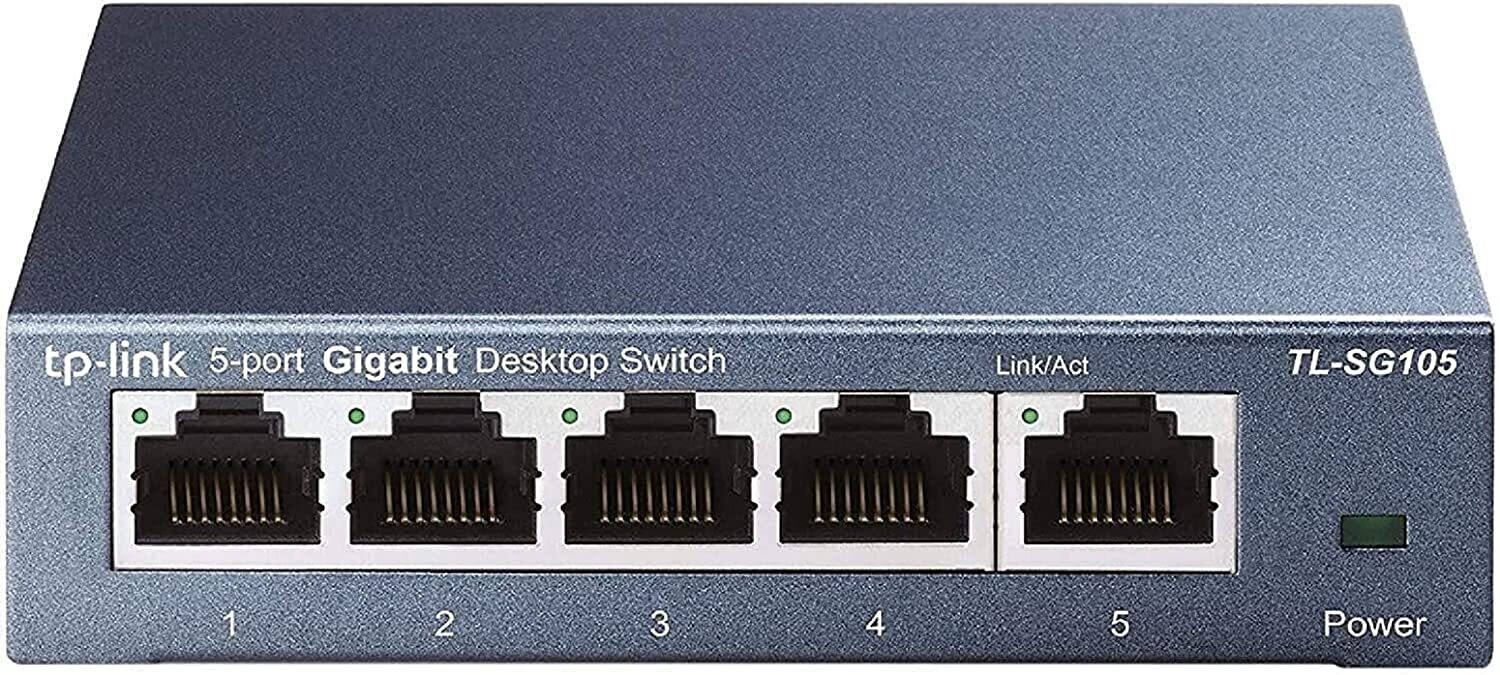 TP-Link TL-SG105 Switch Ethernet Gigabit 5 ports RJ45 metallique  10/100/1000 Mbps, IGMP Snooping, switch RJ45 idéal pour étendre le réseau  câblé pour les bureaux à domicile