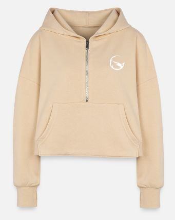 Legacy Half-Zipped Hoodie_Nude