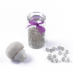 3mm Thunderpolish Crystal BiCone in Bottle - 144 Pieces - Silver Champagbe