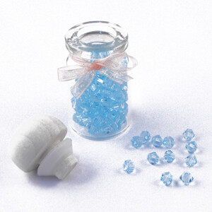 3mm Thunderpolish Crystal BiCone in Bottle - 144 Pieces - Light Aquamarine