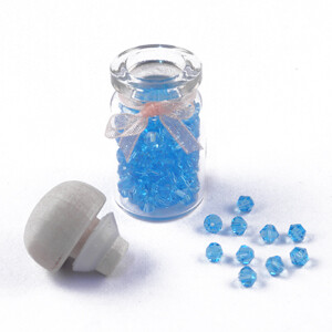 3mm Thunderpolish Crystal BiCone in Bottle - 144 Pieces - Medium Aquamarine