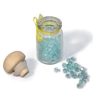 3mm Thunderpolish Crystal BiCone in Bottle - 144 Pieces - Light Aquamarine AB
