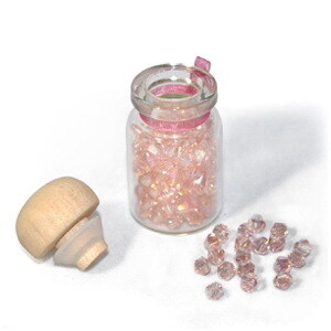 3mm Thunderpolish Crystal BiCone in Bottle - 144 Pieces - Light Peach AB