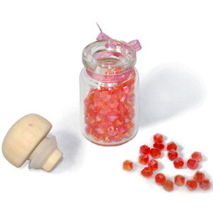 3mm Thunderpolish Crystal BiCone in Bottle - 144 Pieces - Red AB