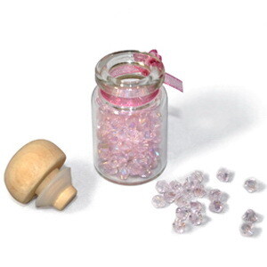 3mm Thunderpolish Crystal BiCone in Bottle - 144 Pieces - Rosaline AB