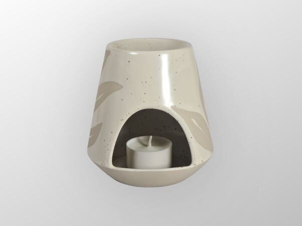 Duftlampe-Stövchen Florens creme Lasur mit Rapswachsteelicht
