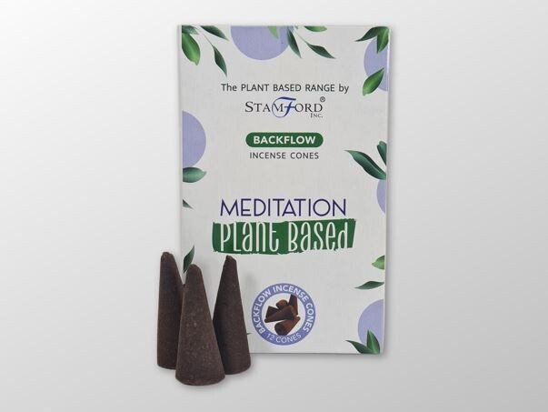 Stamford pflanzenbasierte Backflow Rückfluss Räucherkegel – MEDITATION