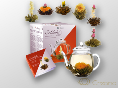Geschenkset ErblühTee mit Glaskanne 500ml