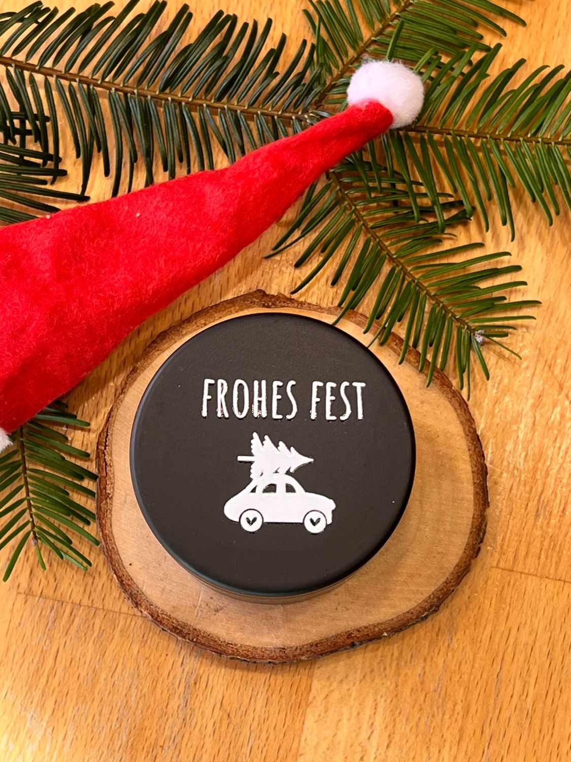 Motivdeckel - Frohes Fest Auto