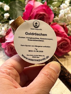 Tee im Reagenzglas Goldröschen