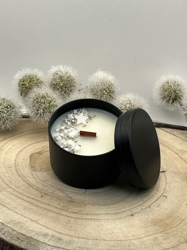 Weihnachts Marzipan - Duftknisterkerze Black Beauty