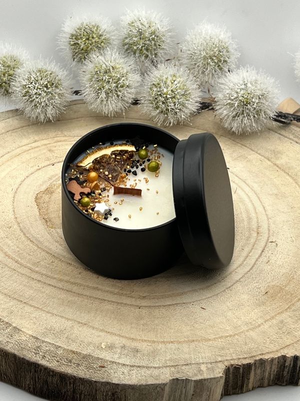 Orange Zimt - Duftknisterkerze Black Beauty